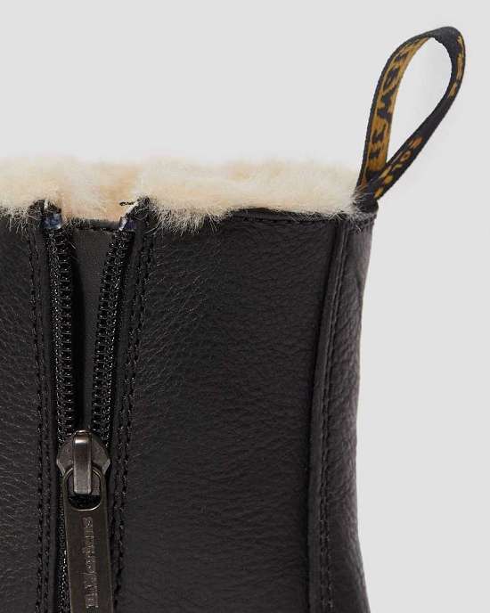 Botas Con Cordones Dr. Martens Jadon Faux Fur Lined Mujer Negros MX-23105